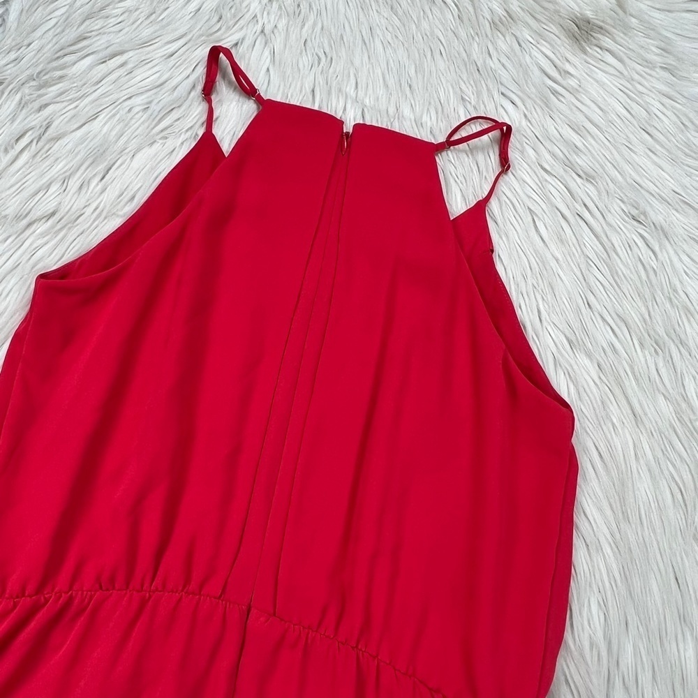 Chelsea28 Red Surplus Faux Wrap Fit Flare Dress - Picture 9 of 9